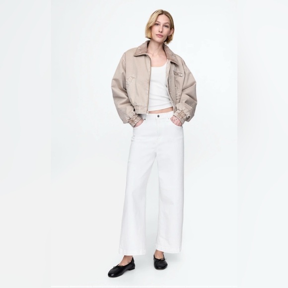 GAP Denim - GAP Sz 28P High Rise Stride Ankle White Wide-Leg Jeans NEW WITH TAGS